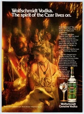 1979 WOLFSCHMIDT GENUINE VODKA Vintage 8" X 11" Magazine Ad 1970's M669