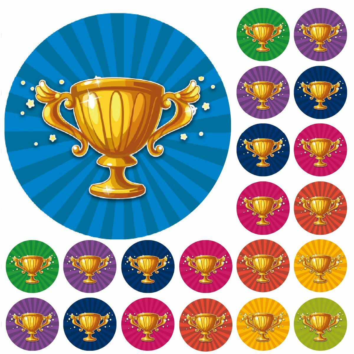 900 Mini Trophy Award Dot 10mm Spot Reward Stickers
