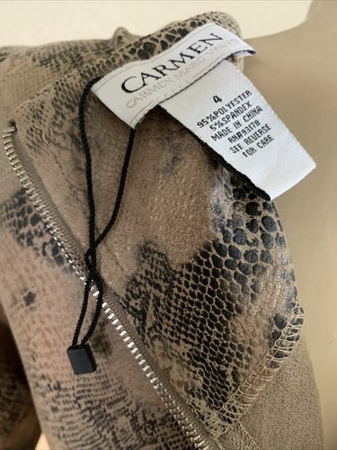 Carmen Marc Volvo Size 4 Dress NWOT Animal Print Snake Midi Half Sleeve - Picture 4 of 4