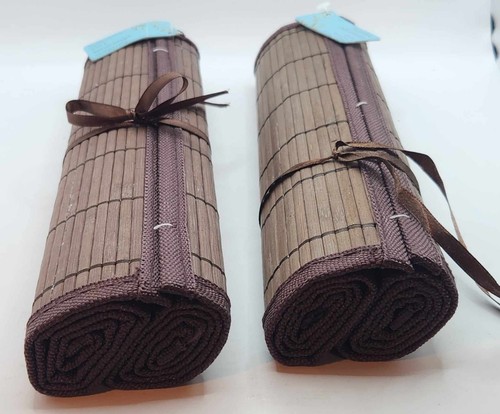 Set of Asian 4 New Bamboo Placements 2 Pack Each, 15.5 x 12