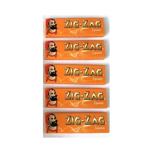 Zig Zag Liquorice Drehpapier - 5 Pakete Mit Lakritz-Geschmack, Regular Size