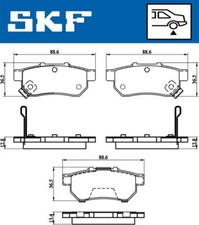 SKF Bremsbeläge Hinten für HONDA CIVIC V VI CRX III JAZZ II III IV