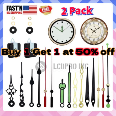 2PCS DIY Tool Quartz Wall Clock Movement Mechanism Hand Replacement Motor Repair