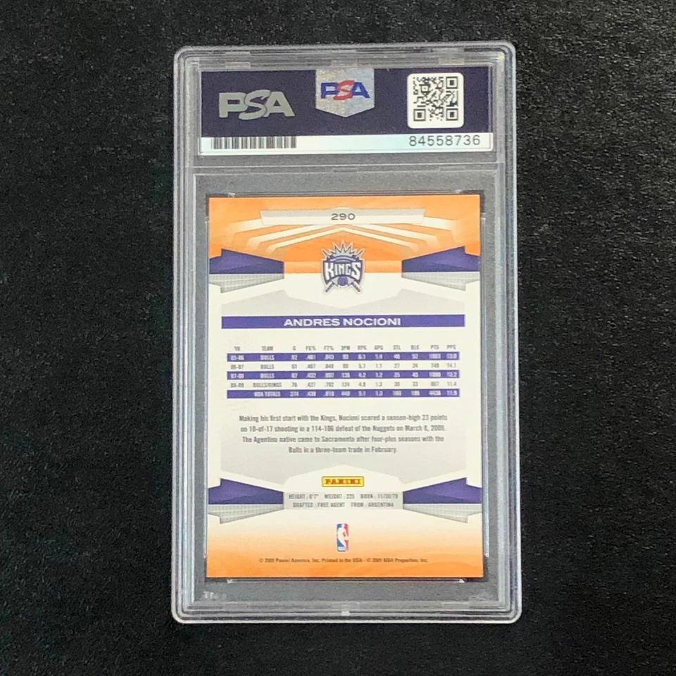 2009-10 Panini #290 Andres Nocioni Signed Card AUTO PSA Slabbed Kings - Image 2 of 2