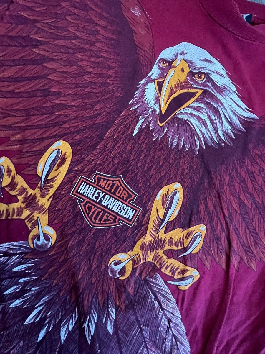 vintage Harley Davidson Motorcycles All Over Print Eagle Tee vintage Harley Davidson Motorcycles All Over Print Eagle Tee