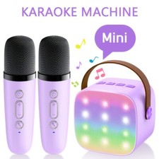 Mini Karaoke Machine Set: 3 Pcs with 2 Wireless Microphones