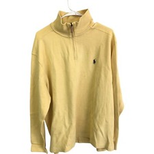 Polo by Ralph Lauren Pullover Sweater Mens XL Yellow Quarter-Zip Long Sleeve