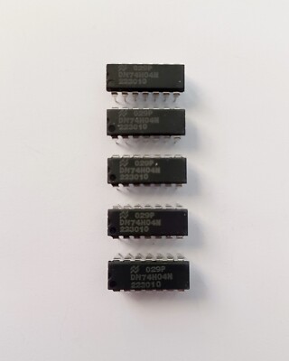 Lot of 5* National Semiconductor DM74H04N Hex Inverter IC chips DIP-14 NOS NEW