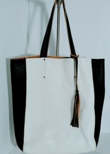 Gorgeous Roots Leather Black & White Xl  Bag (nwot) (c13h) So 