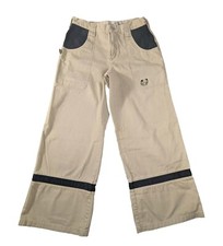 RARE Vintage 1990s Y2K Bug Girl Khaki Wide-Leg Skater Raver Pants Size 7