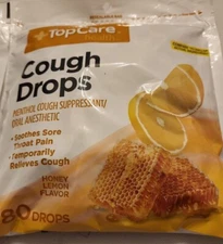 3 Bags Cough Drops Honey Lemon / 1 bag of 80 drops Each Bag FREE SHIPPING