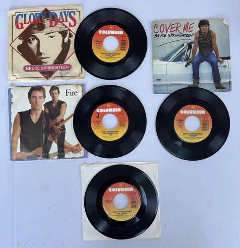 Lot of (4) Bruce Springsteen 45 RPM Records - Lot #2 - (3) With Picture Sleeves
