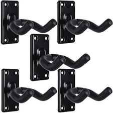 Sound harbor Guitar Wall Hanger Mount 5 Pack Guitar Hangers for Wall Black Gu...