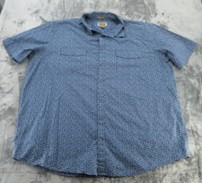 Foundry Shirt Mens XLT Blue Short Sleeve Button Up Pockets Extra Large Tall