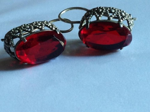 Bague Vintage URSS En Argent 875 Avec Rubis - Taille 55 - Style Cocktail - Occasion