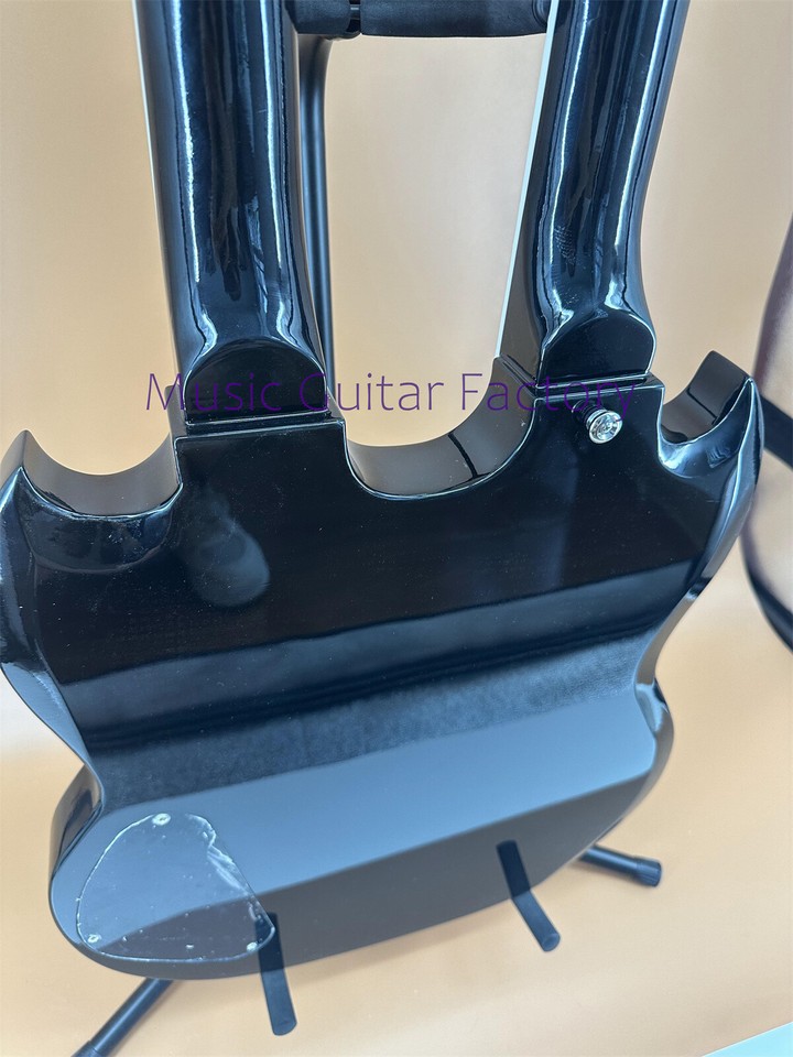 Neck Black Double Electric Guitar Solid 2H Pickups Black Fretboard Fast