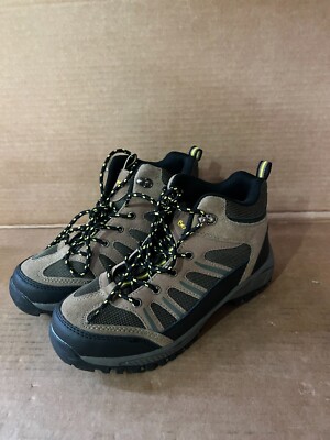 Bearpaw Boys Brown Olive Hiking Boots Ankle Sz 6