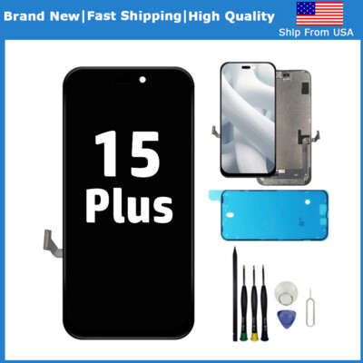 For iPhone 15 Plus LCD Display Touch Screen Digitizer Frame Replacement Incell