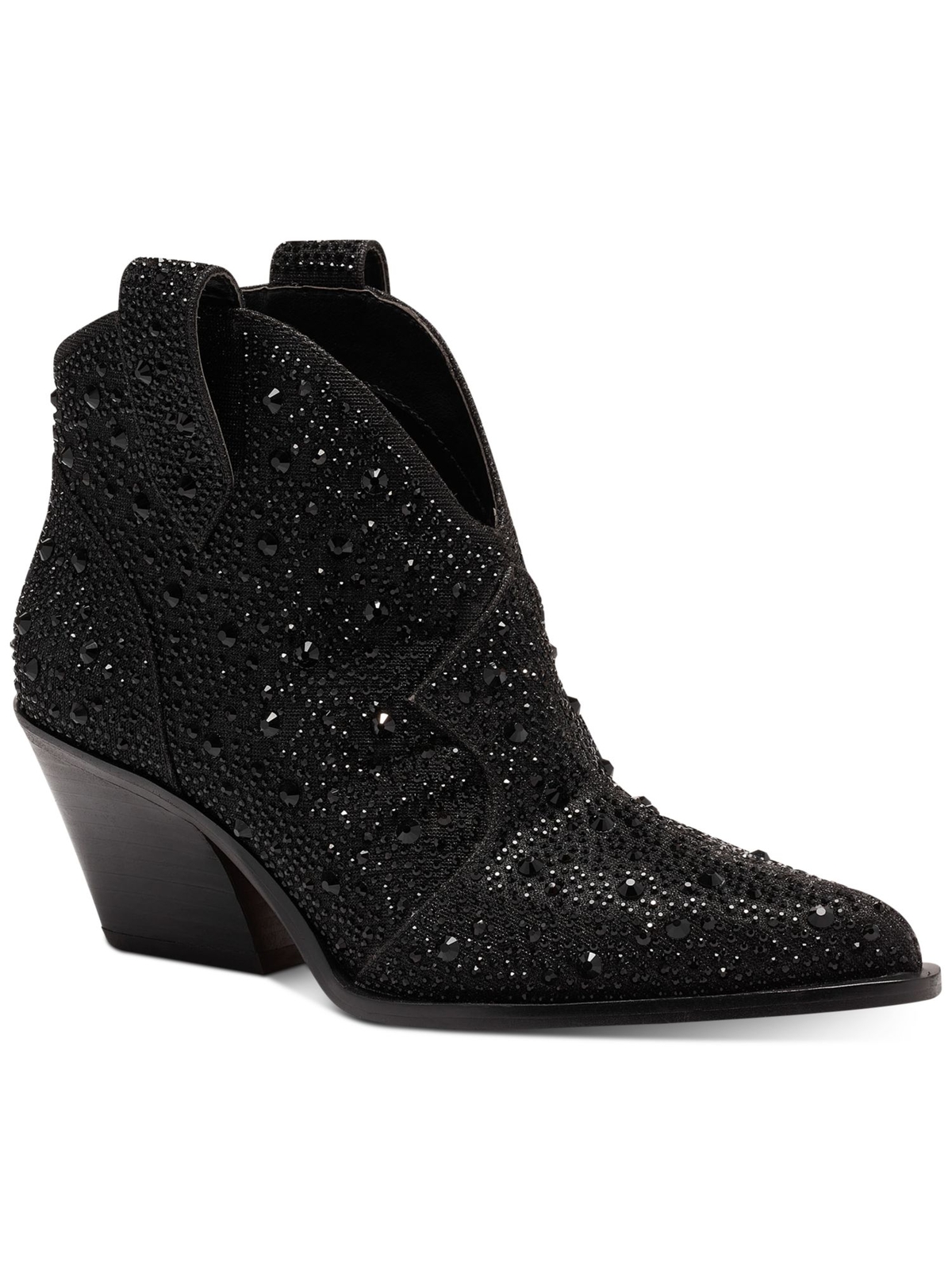 JESSICA SIMPSON Womens Black Notch Pull-Tabs Zadie Slip On Western Boot 6 M