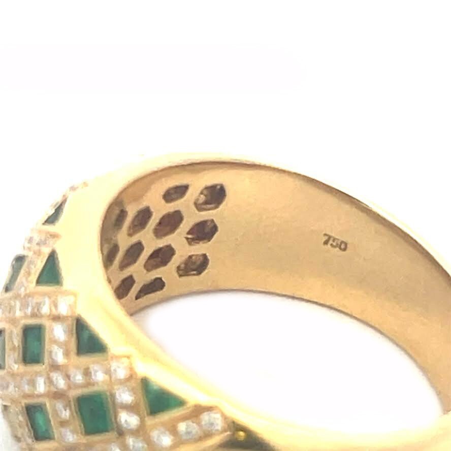 Kurt Wayne Diamond Emerald Ring Dome Diamond Desi… - image 7