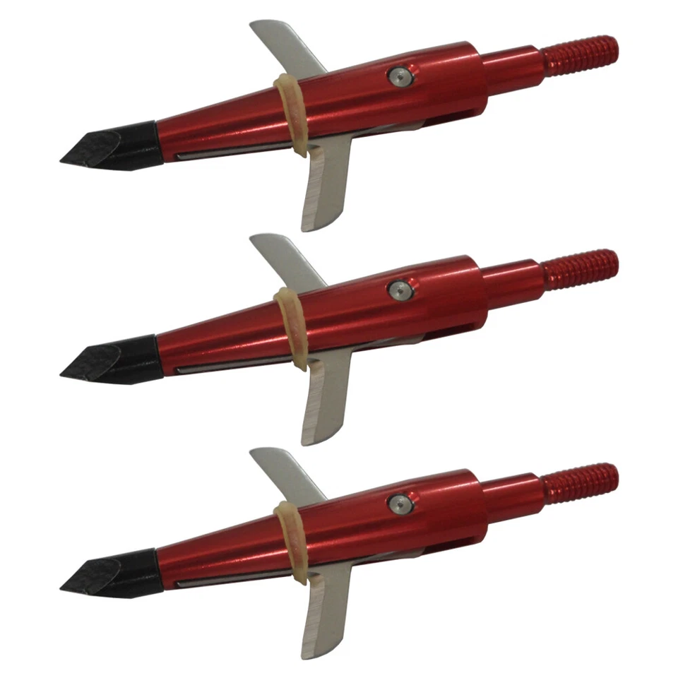 24 Piezas Swhacker Caza Cabezas Anchas 100Gr Rojo Hoja Afilada Extensible Puntas de Ballesta Foto 3 de 4