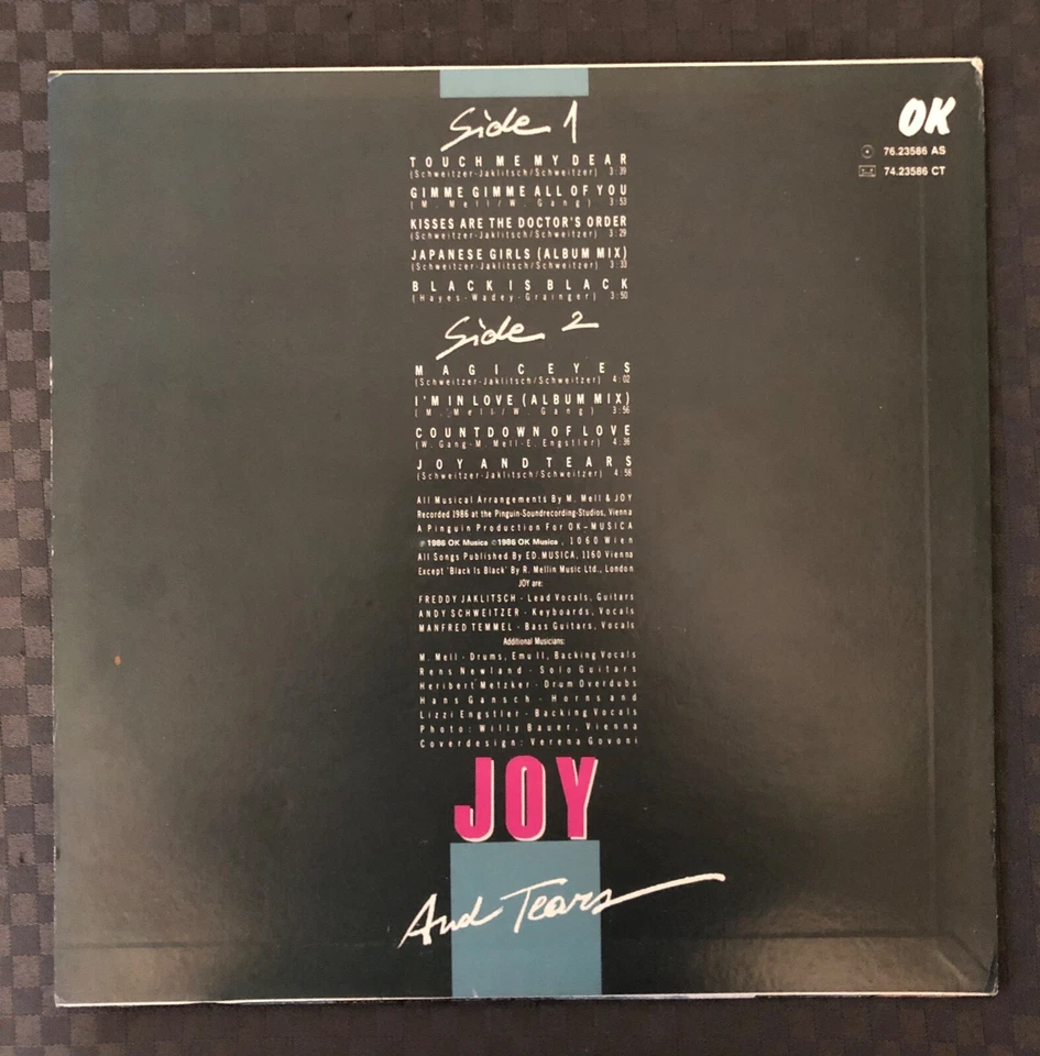RARE Italo Disco JOY tears LP HONG KONG Modern Talking OK 76.23586 AS Foto 2 de 3