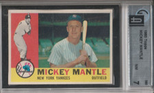 1960 MICKEY MANTLE TOPPS BASEBALL BASE CARD #350 YANKEES GAI 7 NM
