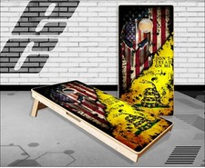 Dont Tread On Me Spartan Flag Grunge Cornhole Boards Bean Bag Toss Game