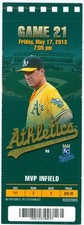 2013 Oakland A's vs Royals Ticket: Adam Rosales & Josh Donaldson HR