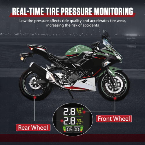 TPMS Motorrad Reifendruck Kontrollsystem Wireless Wasserdicht IP67 mit 2 Sensor - Bild 9 von 15