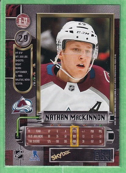 2020-21 Skybox Metal Universe 1997-98 Retro #R-17 Nathan MacKinnon COL Avalanche - Image 2 of 2