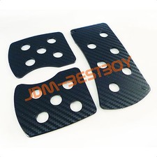 Universal Carbon Fiber Aluminum Sport Pedals Mt Manual Gas Brake Clutch Pad 3pcs