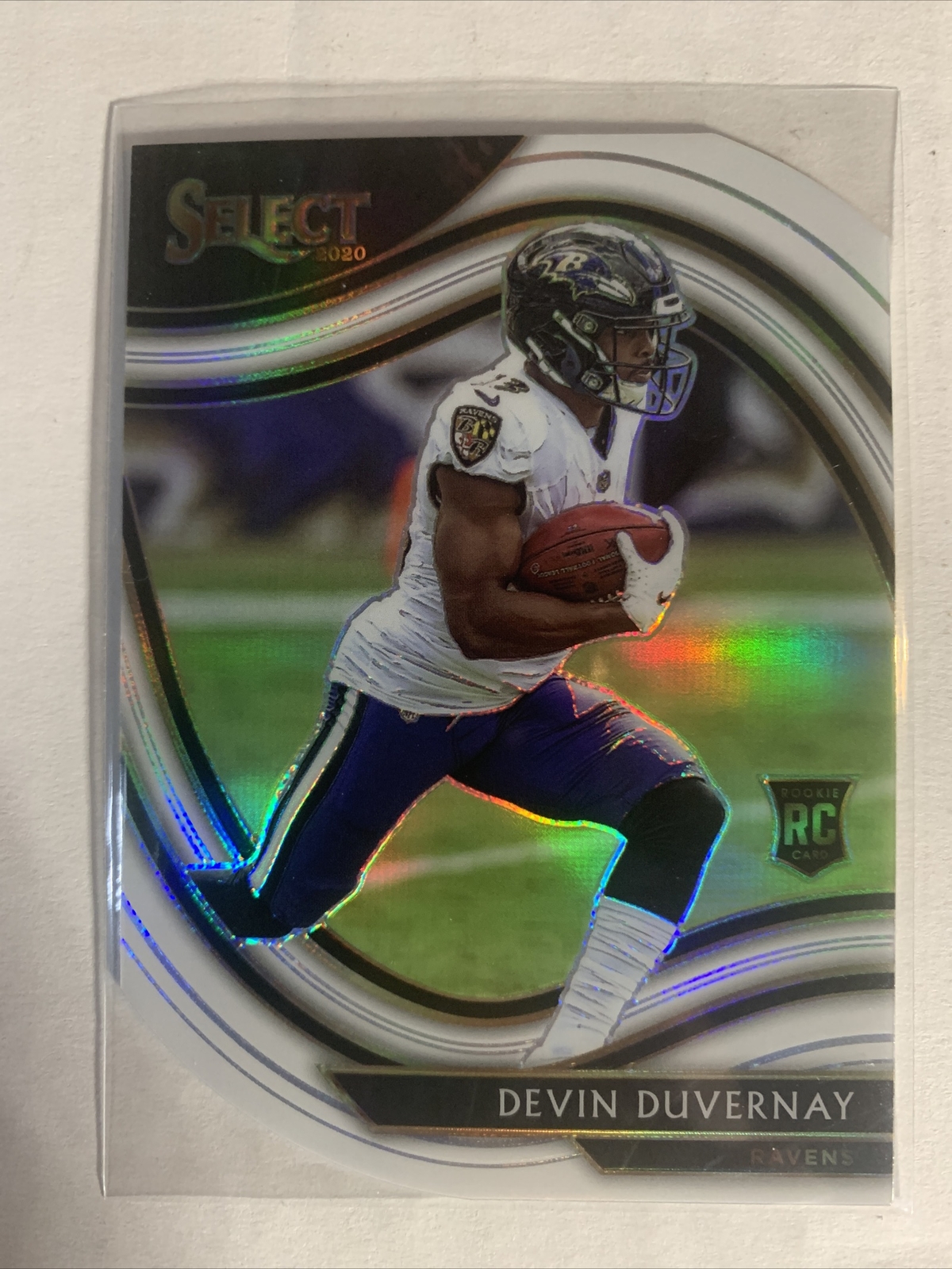 2020 Select Field Level White Prizm Die Cut Devin Duvernay Rookie Card RC