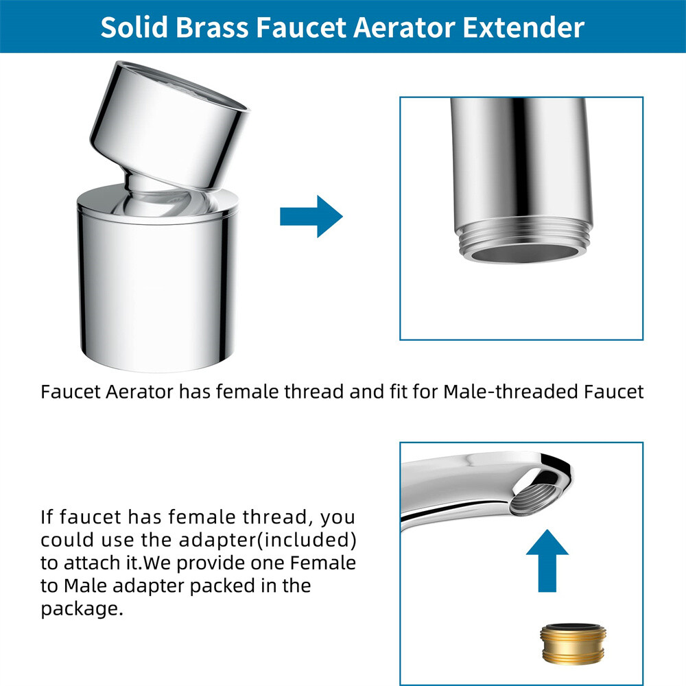 Snapklik.co : Swivel Faucet AeratorHeavy, Dual-function 2-Flow Sprayer