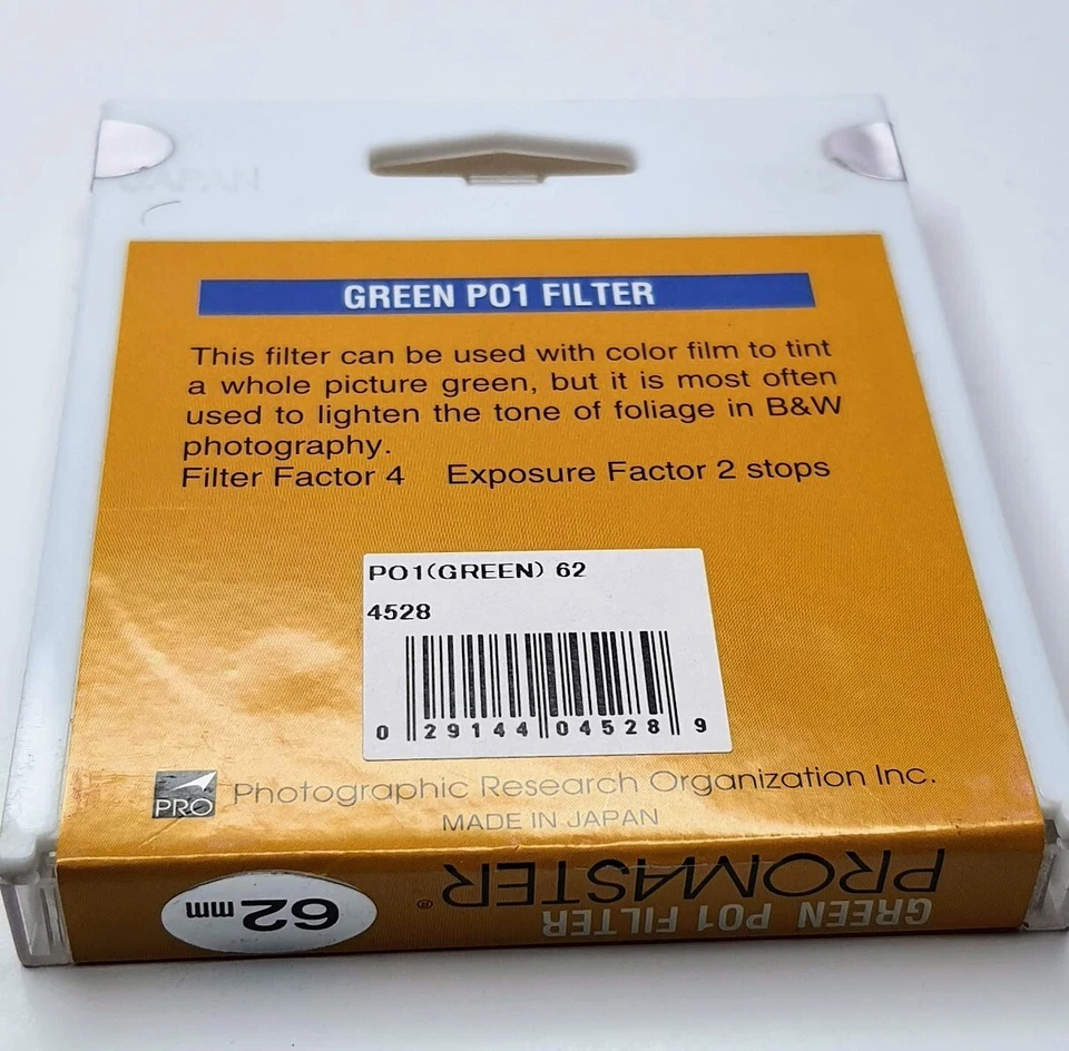 Pro 62mm Green P01 #P01 P0-1 P1 Glass Lens Filter Made in Japan 62 mm ProMaster - Image 3 of 4
