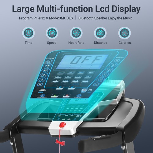 3.25HP Folding Treadmill with 15% Auto Incline Running Machine for Home & Gym！) - Picture 6 of 14