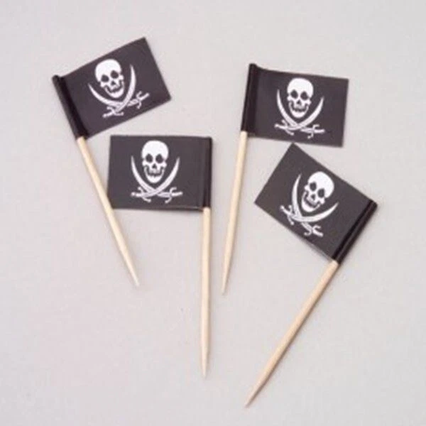 Bandera Pirata Sandwich Aperitivo Cupcake Comida Pick Jolly Roger Party (288 piezas) Foto 4 de 4