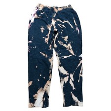 Adidas Sweatpants Mens Tag M Acid Wash Tie Dye Pants Drawstring Black Zip Ankle