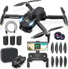 8K Camera Drones for Adults - V168 5G HD Brushless GPS Drone with Camera, 3 Batt