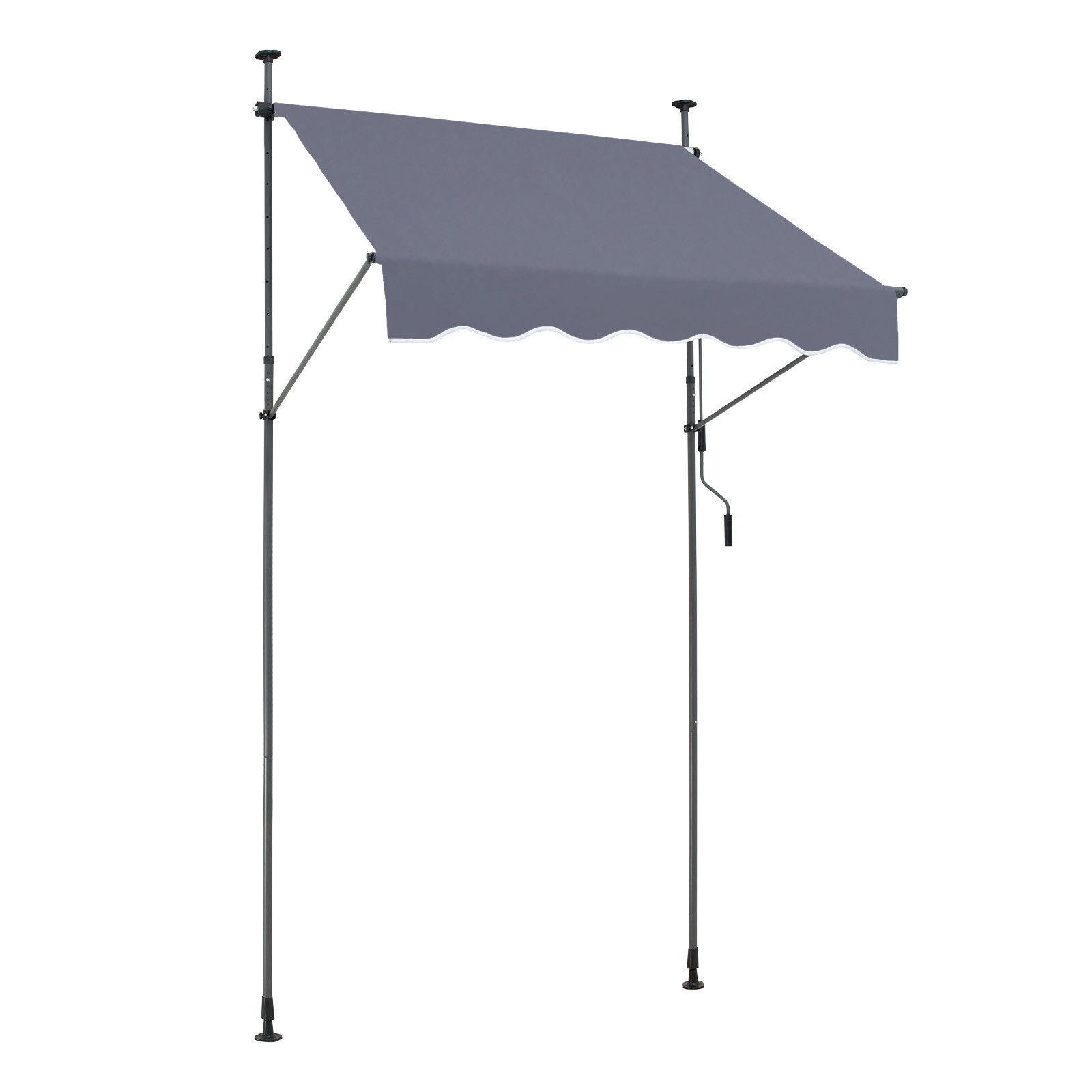 59x47" Patio Awning Retractable Awning Sunshade Shelter with Crank Handle