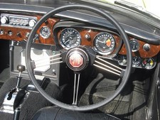 For Mg Mgb 16.5 1962-80 Black Leather Steering Wheel Cover Multi Colors Stitch