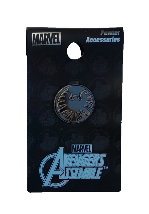 OFFICIAL MARVEL AVENGERS SHIELD LOGO PEWTER PIN BADGE By MONOGRAM USA