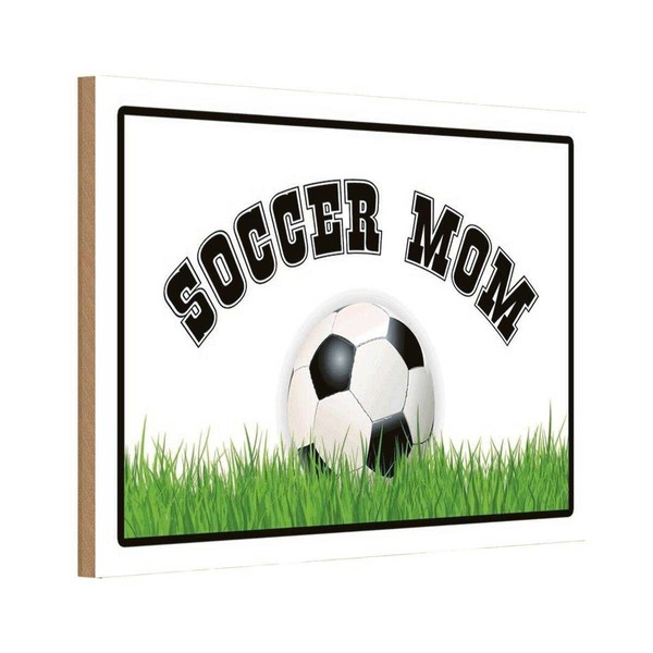 Holzschild 12X18 Cm FußBall Soccer Mom Mutter Sport Hobby Deko Geschenk Holz Sch-image