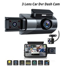Car Dash Cam with 3 Channels WiFi Loop Recording Night Vision Mic G-Sensor