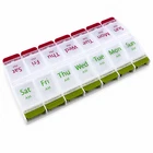 Jumbo Extra Large 8" x 4.25" Pill Organizer 7 Day 2 Times a Day Weekly Pill Box