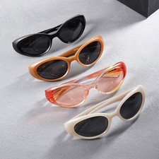 Vintage Cat Eye Sunglasses For Women Slim Frame Anti-Sunlight Sunglasses