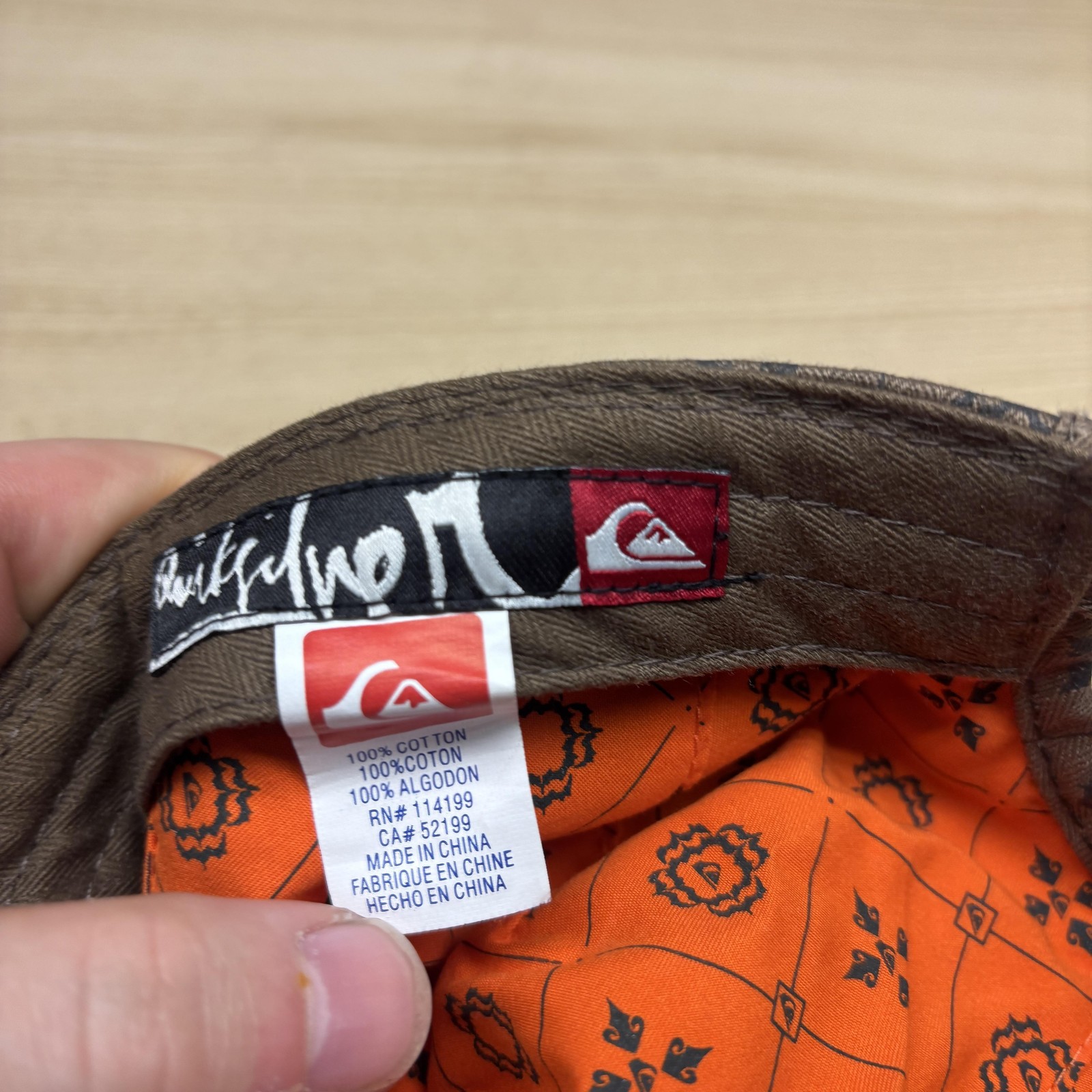Quiksilver Hat Cap Strap Back Brown Pattern Flat … - image 10