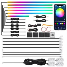 Dreamcolor Acrylic Interior Car LED Strip Light with Wireless APP, RGB 18 in ...