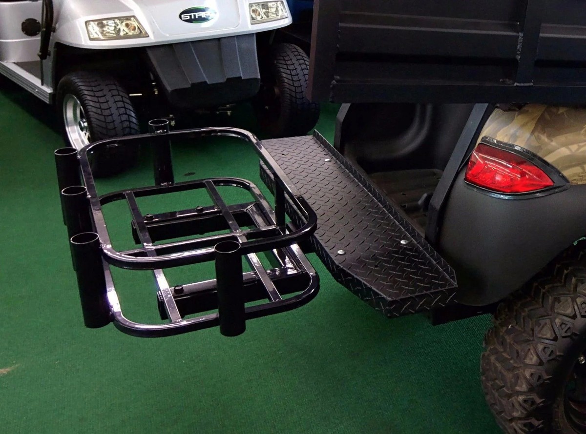 Golf Cart Cooler & Fishing Rod Holder - Hitch Mount (5 Rod Holders) Golf Cart Cooler & Fishing Rod Holder - Hitch Mount (5 Rod Holders)