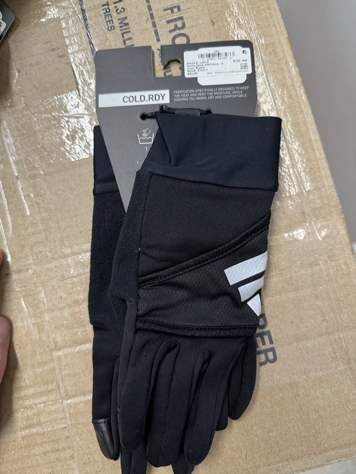 Guantes de running Adidas negros para mujer Foto 2 de 3